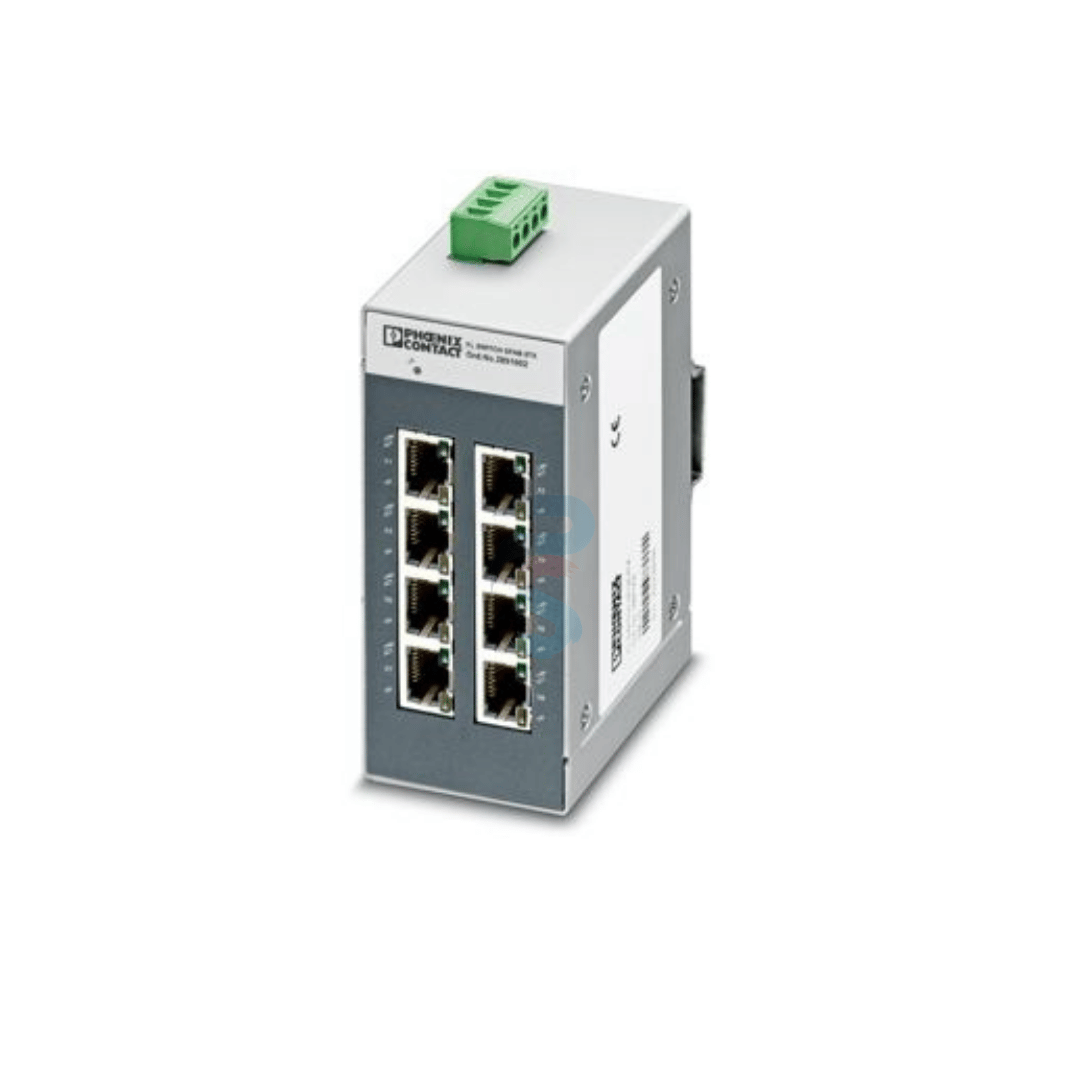 PHOENIX CONTACT 2891002, FL SWITCH SFNB 8TX PHOENIX 8 PORT ETHERNET SWITCH , METALIC BODY