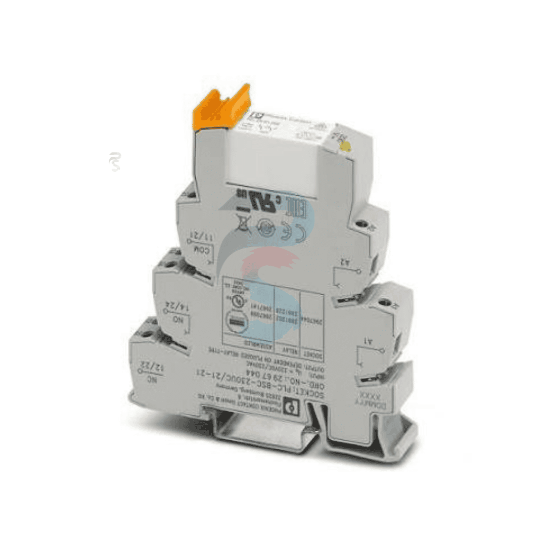 PHOENIX CONTACT 2967099, PLC-RSC-230UC/21-21 230V AC 2 DPDT COB SLIM RELAY WITH BASE